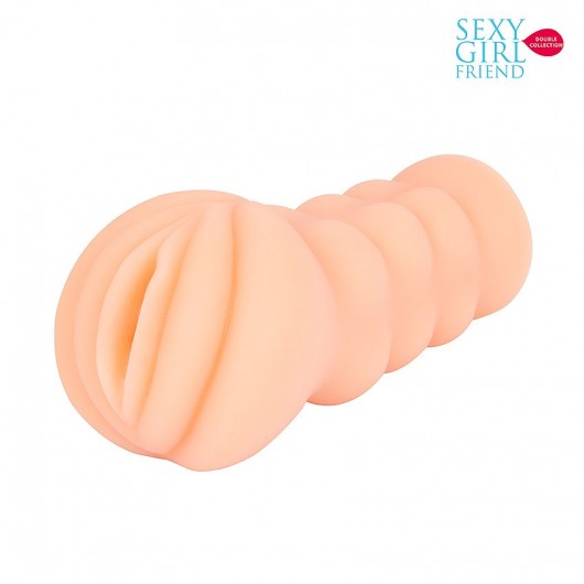 Телесный мастурбатор-вагина с комплектом эрекционных колец - Bior toys - в Тольятти купить с доставкой