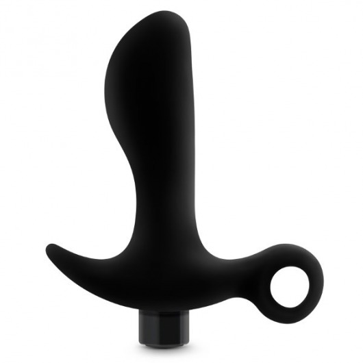 Черный анальный вибратор Silicone Vibrating Prostate Massager 01 - 10,8 см. - Blush Novelties - в Тольятти купить с доставкой