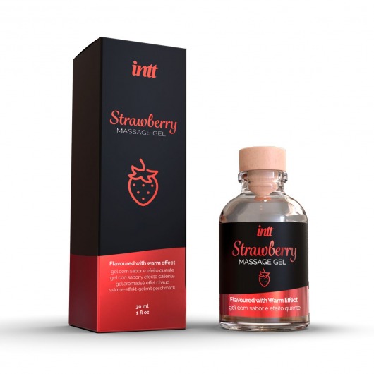 Массажный гель с ароматом клубники Strawberry - 30 мл. - INTT - купить с доставкой в Тольятти