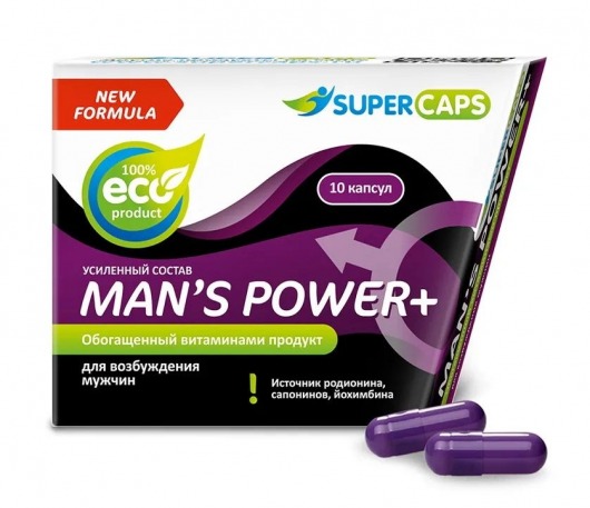 Возбуждающее средство для мужчин Mans Power plus - 10 капсул (0,35 гр.) +1 в подарок - SuperCaps - купить с доставкой в Тольятти