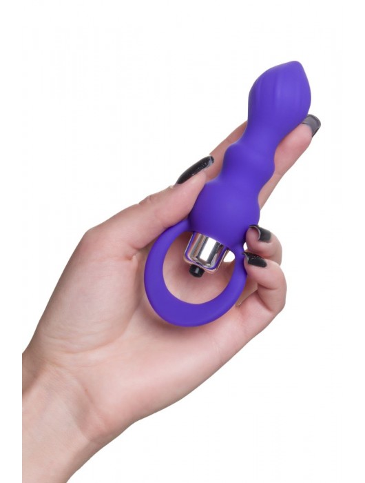 Фиолетовая анальная вибровтулка Curvy - 14 см. - ToyFa