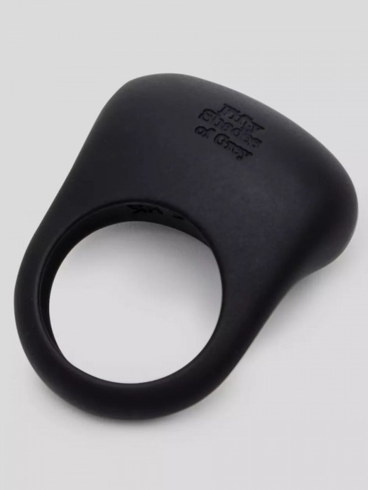 Черное эрекционное виброкольцо Sensation Rechargeable Vibrating Love Ring - Fifty Shades of Grey - в Тольятти купить с доставкой