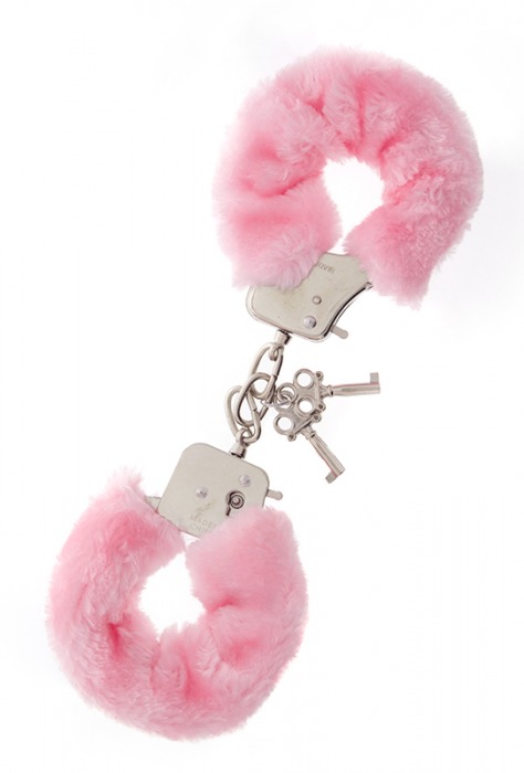 Металлические наручники с розовой меховой опушкой METAL HANDCUFF WITH PLUSH PINK - Dream Toys - купить с доставкой в Тольятти