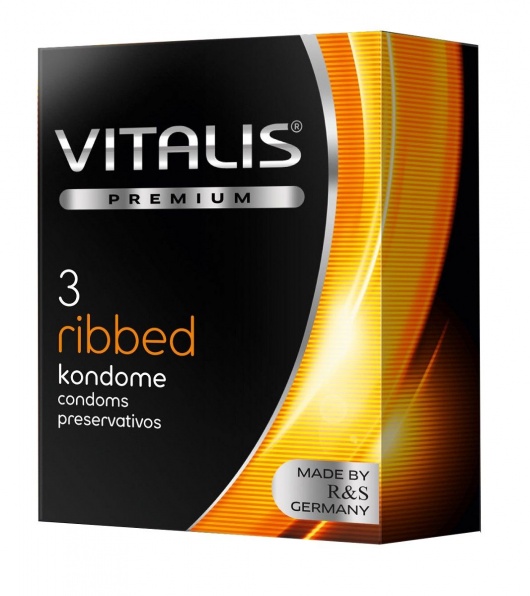 Ребристые презервативы VITALIS PREMIUM ribbed - 3 шт. - Vitalis - купить с доставкой в Тольятти