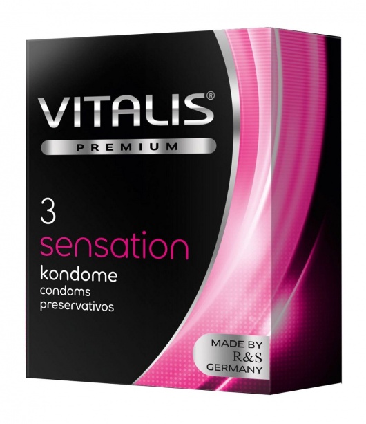Презервативы с пупырышками и кольцами VITALIS PREMIUM sensation - 3 шт. - Vitalis - купить с доставкой в Тольятти