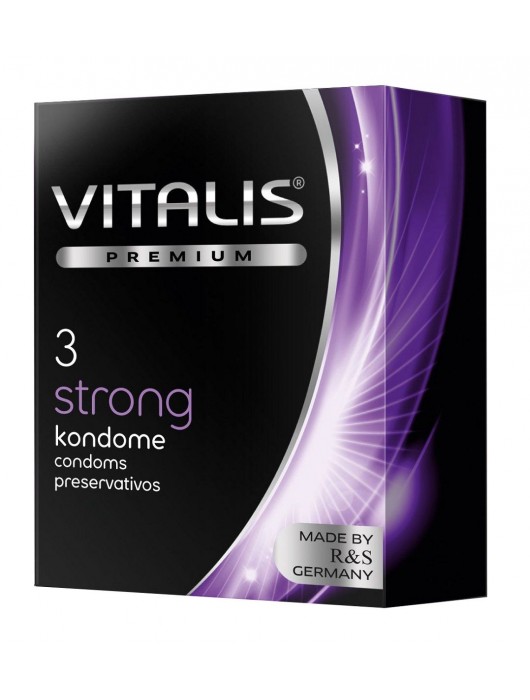 Презервативы с утолщенной стенкой VITALIS PREMIUM strong - 3 шт. - Vitalis - купить с доставкой в Тольятти