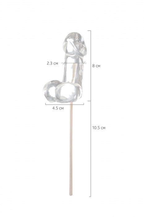 Прозрачный леденец в форме фаллоса со вкусом пина колады - Sosuчki - купить с доставкой в Тольятти