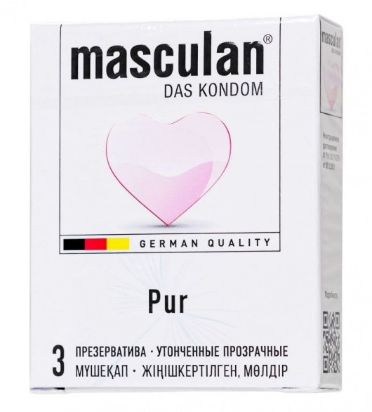 Супертонкие презервативы Masculan Pur - 3 шт. - Masculan - купить с доставкой в Тольятти