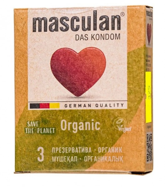 Экологически чистые презервативы Masculan Organic - 3 шт. - Masculan - купить с доставкой в Тольятти