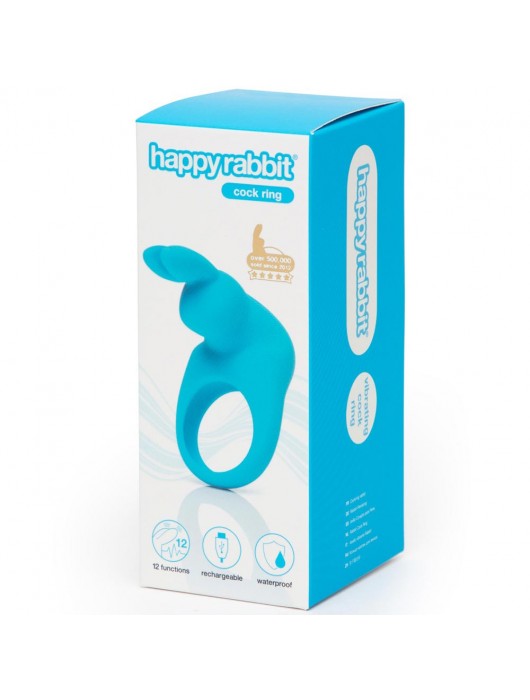 Голубое эрекционное виброкольцо Happy Rabbit Rechargeable Rabbit Cock Ring - Happy Rabbit - в Тольятти купить с доставкой