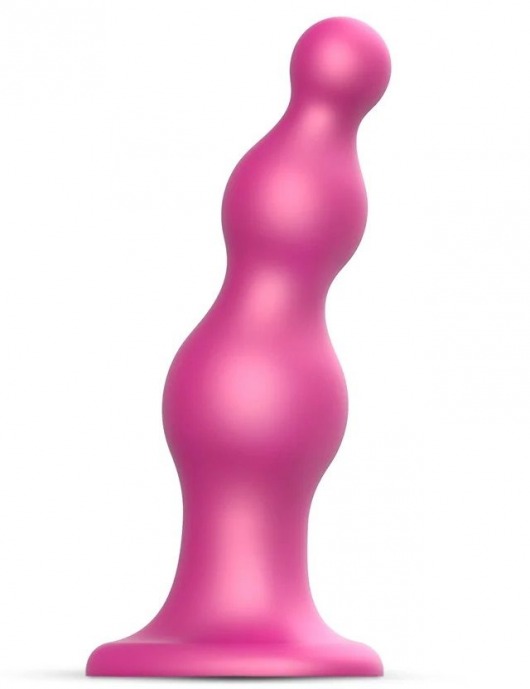 Розовая насадка Strap-On-Me Dildo Plug Beads size S - Strap-on-me - купить с доставкой в Тольятти