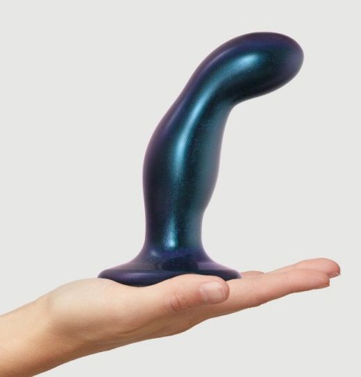 Темно-синяя насадка Strap-On-Me Dildo Plug Snaky size M - Strap-on-me - купить с доставкой в Тольятти