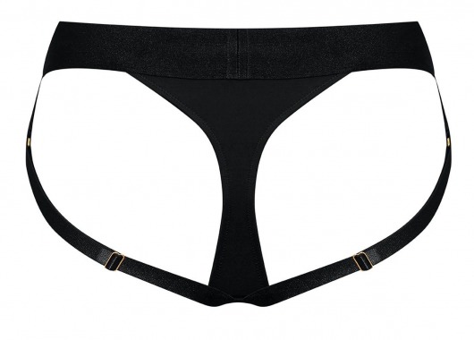 Черные трусики для насадок Heroine Lingerie Harness - size M - Strap-on-me - купить с доставкой в Тольятти