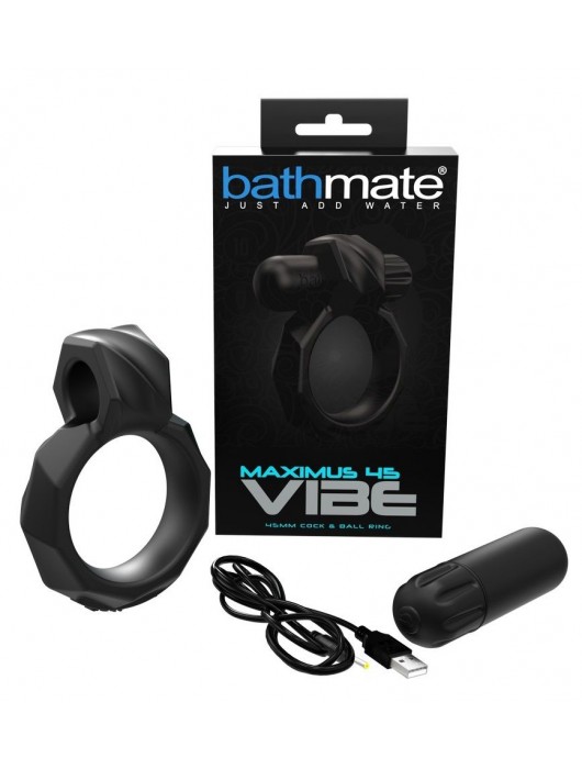 Черное эрекционное виброкольцо Maximus 45 Vibe - Bathmate - в Тольятти купить с доставкой
