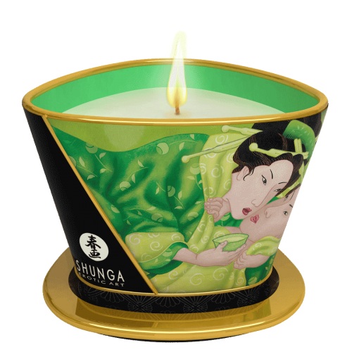 Массажная свеча Exotic Green Tea с ароматом зелёного чая - 170 мл. - Shunga - купить с доставкой в Тольятти