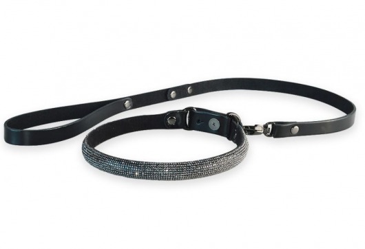 Эффектный сверкающий ошейник с поводком  Гламур - Sitabella - купить с доставкой в Тольятти