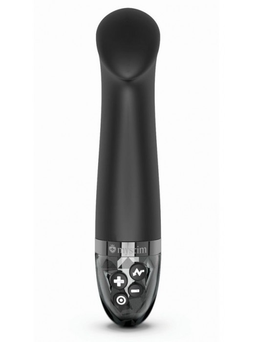 Черный вибратор с функцией электростимуляции Right on Ron - 17 см. - MyStim - купить с доставкой в Тольятти