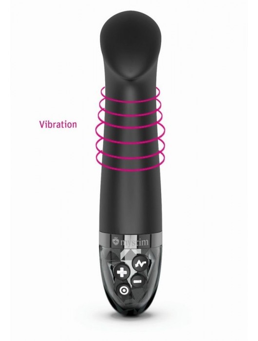 Черный вибратор с функцией электростимуляции Right on Ron - 17 см. - MyStim - купить с доставкой в Тольятти