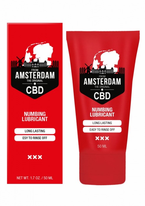 Пролонгирующий лубрикант Numbing CBD from Amsterdam - 50 мл. - Shots Media BV - купить с доставкой в Тольятти