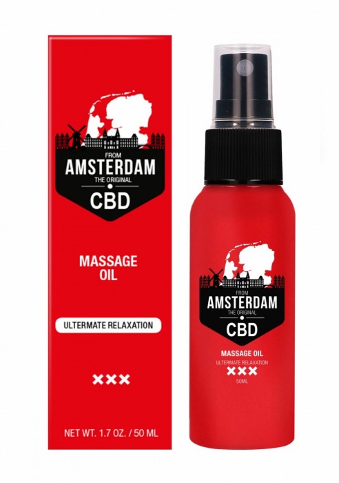 Стимулирующее массажное масло CBD from Amsterdam Massage Oil - 50 мл. - Shots Media BV - купить с доставкой в Тольятти