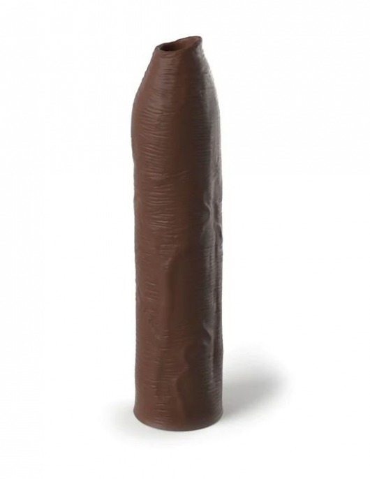 Коричневая насадка-удлинитель Uncut Silicone Penis Enhancer - 17,8 см. - Pipedream - в Тольятти купить с доставкой