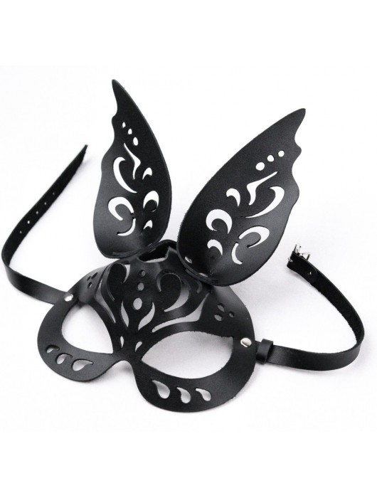 Черная ажурная маска  Зайка  с ушками - Crazy Handmade - купить с доставкой в Тольятти