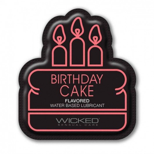 Лубрикант на водной основе со вкусом торта с кремом Wicked Aqua Birthday cake - 3 мл. - Wicked - купить с доставкой в Тольятти