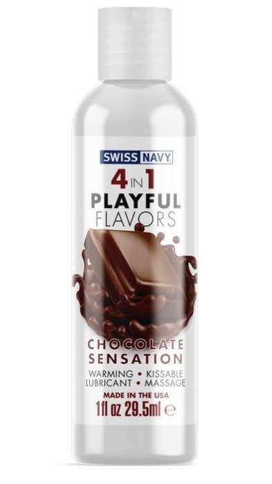 Массажный гель 4-в-1 Chocolate Sensation с ароматом шоколада - 29,5 мл. - Swiss navy - купить с доставкой в Тольятти