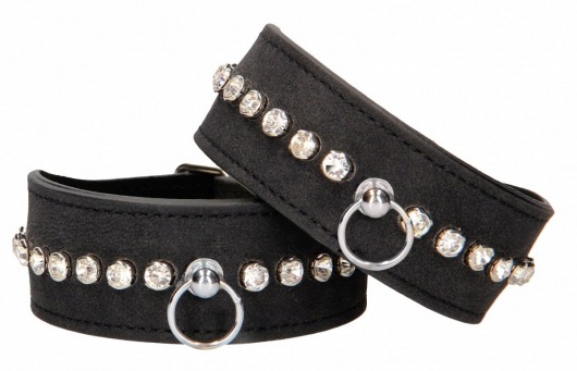 Черные поножи Diamond Studded Ankle Cuffs - Shots Media BV - купить с доставкой в Тольятти