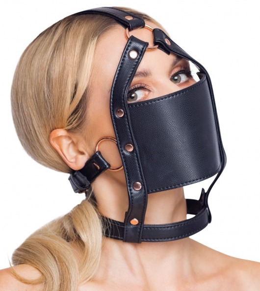 Черный намордник с кляпом-шаром Head Harness With A Gag - Orion - купить с доставкой в Тольятти