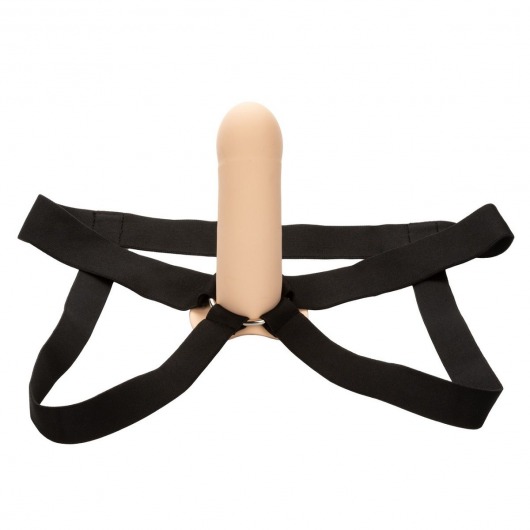 Телесный фаллопротез из силикона Extension with Harness - 15,75 см. - California Exotic Novelties - купить с доставкой в Тольятти