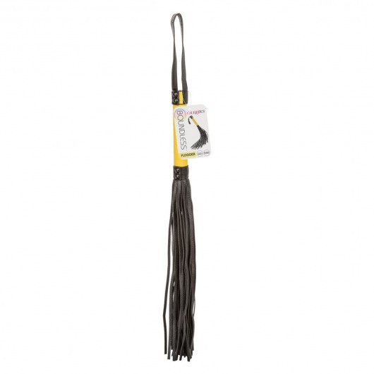 Черная плеть с желтой рукоятью Boundless Flogger - 69,25 см. - California Exotic Novelties - купить с доставкой в Тольятти