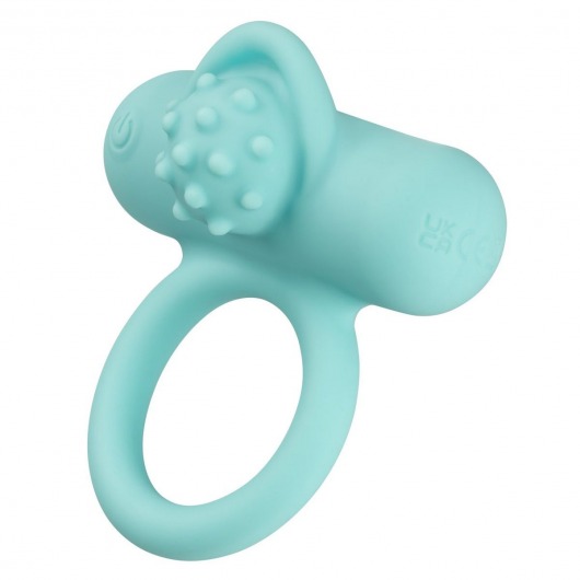 Аквамариновое эрекционное виброкольцо Silicone Rechargeable Nubby Lover’s Delight - California Exotic Novelties - в Тольятти купить с доставкой