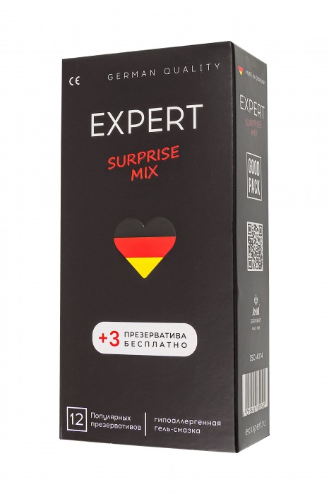 Презервативы EXPERT Surprise Mix - 12 шт.(+3 в подарок) - Expert - купить с доставкой в Тольятти