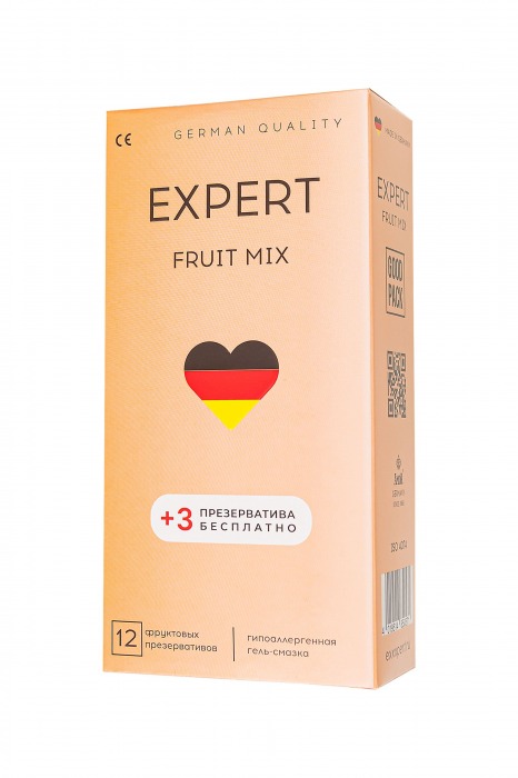 Ароматизированные презервативы EXPERT Fruit Mix - 12 шт.(+3 в подарок) - Expert - купить с доставкой в Тольятти