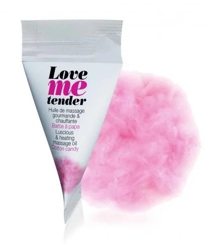 Съедобное согревающее массажное масло Love Me Tender Cotton Candy с ароматом сладкой ваты - 10 мл. - Love to Love - купить с доставкой в Тольятти