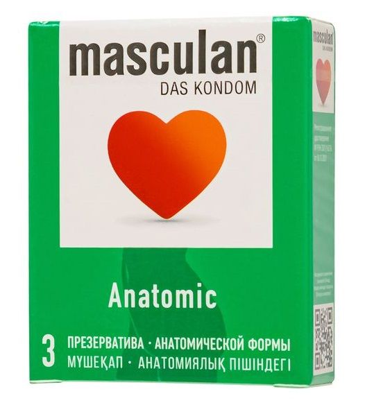 Презервативы анатомической формы Masculan Anatomic - 3 шт. - Masculan - купить с доставкой в Тольятти