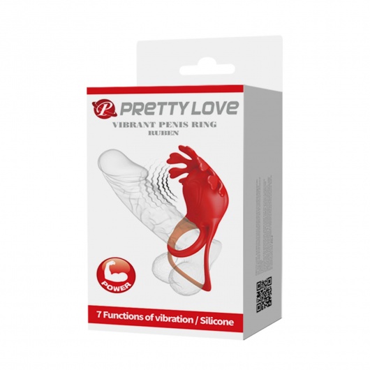 Красное эрекционное кольцо с вибрацией Ruben - Baile - в Тольятти купить с доставкой
