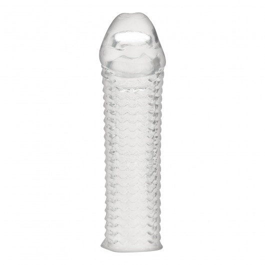 Текстурированная насадка на пенис Clear Textured Penis Enhancing Sleeve Extension - 16,5 см. - BlueLine - в Тольятти купить с доставкой