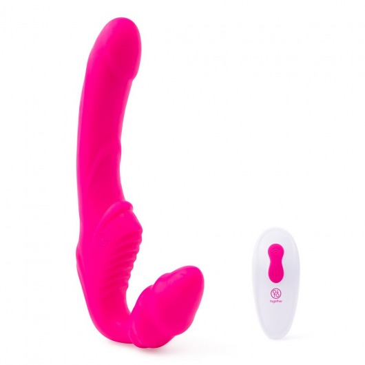 Розовый безремневой страпон на радиоуправлении Strapless Together - 22 см. - Together Toy - купить с доставкой в Тольятти