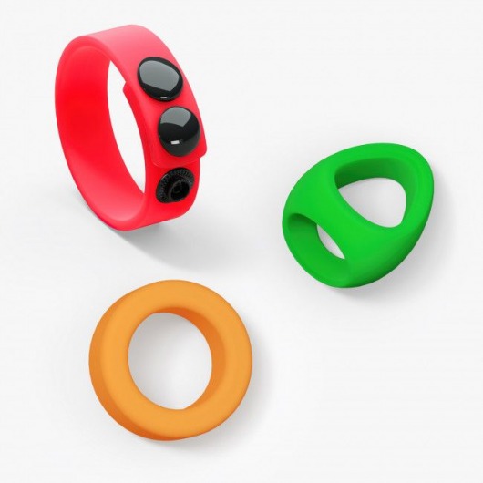 Набор из 3 разноцветных эрекционных колец Kit Neon Ring - Love to Love - в Тольятти купить с доставкой
