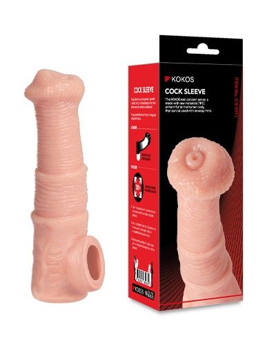 Телесная фантазийная насадка на член Cock Sleeve Size M - KOKOS - в Тольятти купить с доставкой