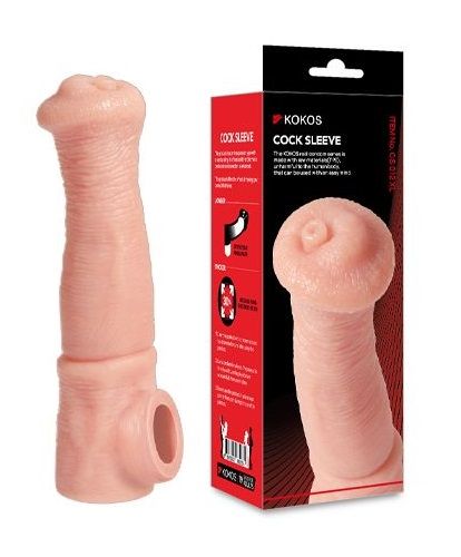 Телесная фантазийная насадка на член Cock Sleeve Size L - KOKOS - в Тольятти купить с доставкой