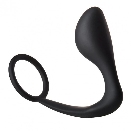 Черное эрекционное кольцо с анальной пробкой Anal Plug With Cockring - Dream Toys - в Тольятти купить с доставкой