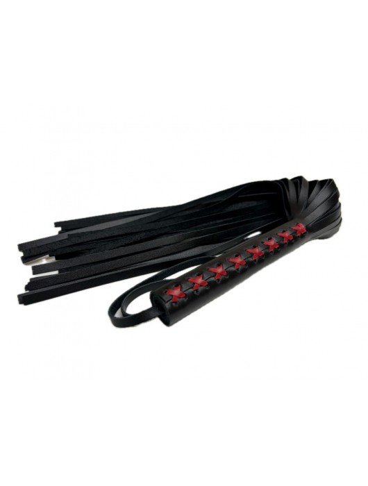 Кожаная плеть Sex Game с красным плетением на рукояти - 57 см. - БДСМ Арсенал - купить с доставкой в Тольятти