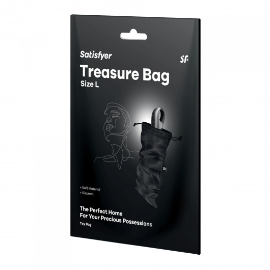 Черный мешочек для хранения игрушек Treasure Bag L - Satisfyer - купить с доставкой в Тольятти