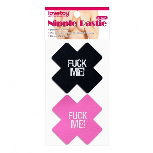 Набор из 2 пар пэстисов Cross Pattern Nipple Pasties - Lovetoy - купить с доставкой в Тольятти