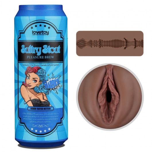 Коричневый мастурбатор-вагина Pleasure Brew Masturbator-Sultry Stout в банке - Lovetoy - в Тольятти купить с доставкой