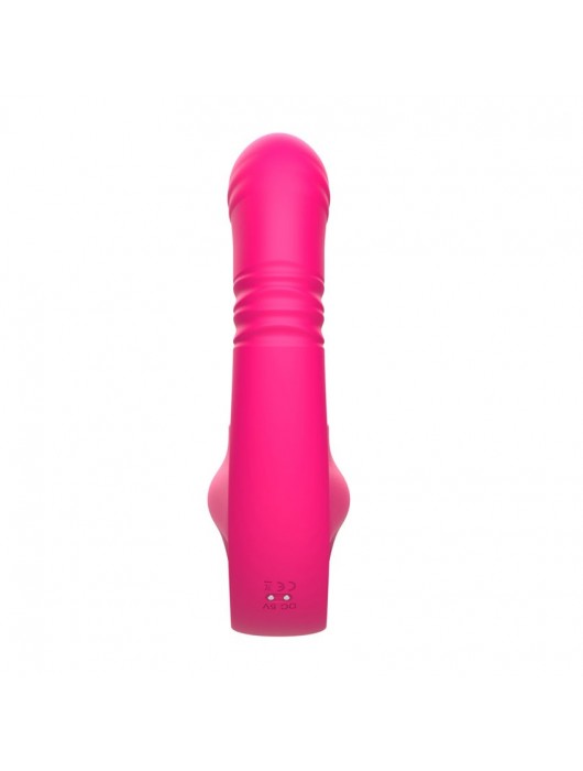 Розовый изогнутый вибратор с фрикциями - 19,7 см. - I-MOON