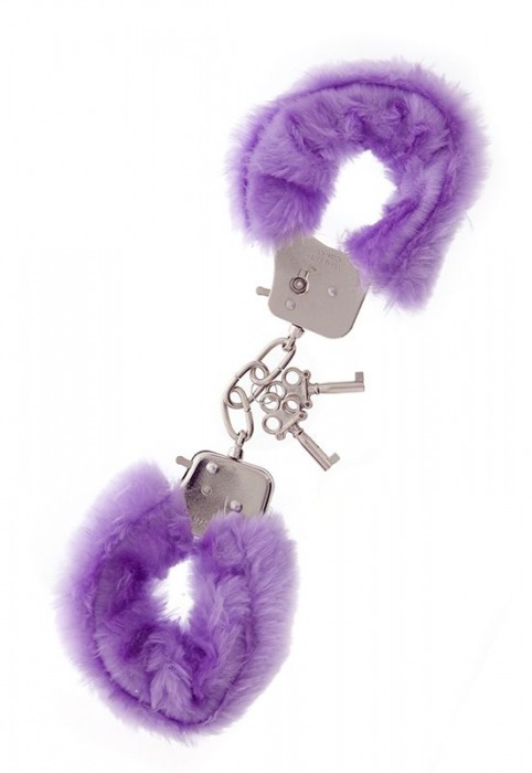 Фиолетовые меховые наручники METAL HANDCUFF WITH PLUSH LAVENDER - Dream Toys - купить с доставкой в Тольятти